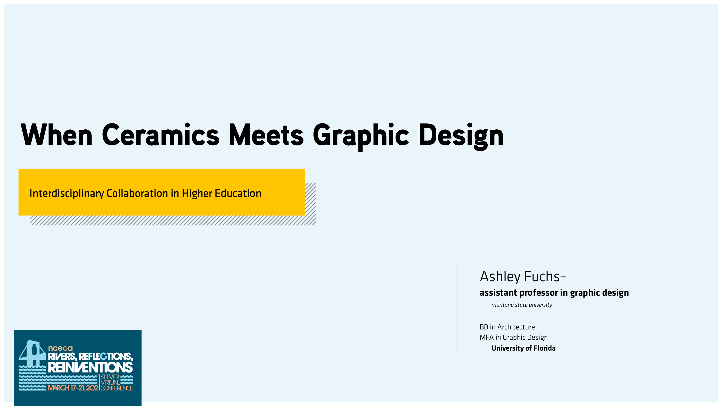 Title slide: When Ceramics Meets Graphic Design, Interdisciplinary Collaboration in Higher Education